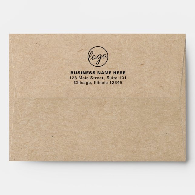 Simple Company Branding Business Logo Rustic Envelope (Back (Top Flap))