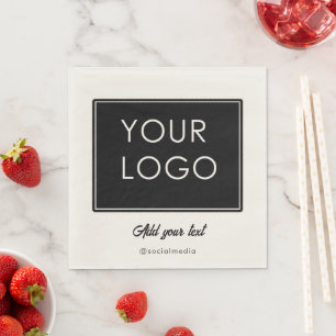 Simple Company Business Logo Branded Script Napkin