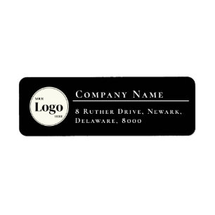 Simple Company Logo Black Return Address