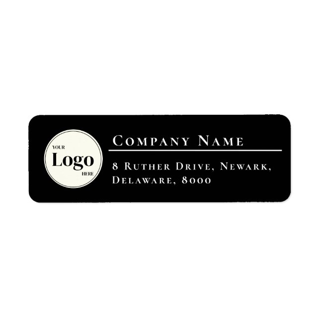 Simple Company Logo Black Return Address (Front)