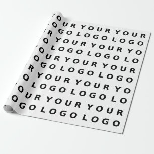 Simple company logo branded business gifts white wrapping paper