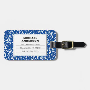  Simple Composition Blue And White Notebook Luggage Tag