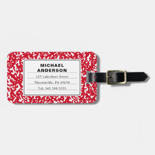  Simple Composition Red And White Notebook Luggage Tag