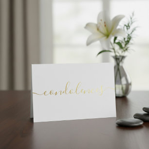 Simple Condolences Sympathy Foil Card