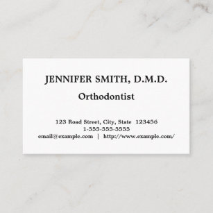 Simple, Conservative Orthodontist Business Card