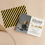 Simple Construction Birthday Dump Truck Party Invitation<br><div class="desc">Simple Construction Birthday Dump Truck Invitation with photo for your kid's birthday party! Featuring hand-drawn construction trucks and a black and yellow watercolor back design. Construction Invitation, Construction Birthday Invitation, Construction Invite, Construction Party Invite, Dump Truck Party Invite, Stop the Traffic and Close the Road, Bull Dozer, Digger. Easy to...</div>
