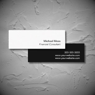  Simple Consultant Black White  Mini Business Card