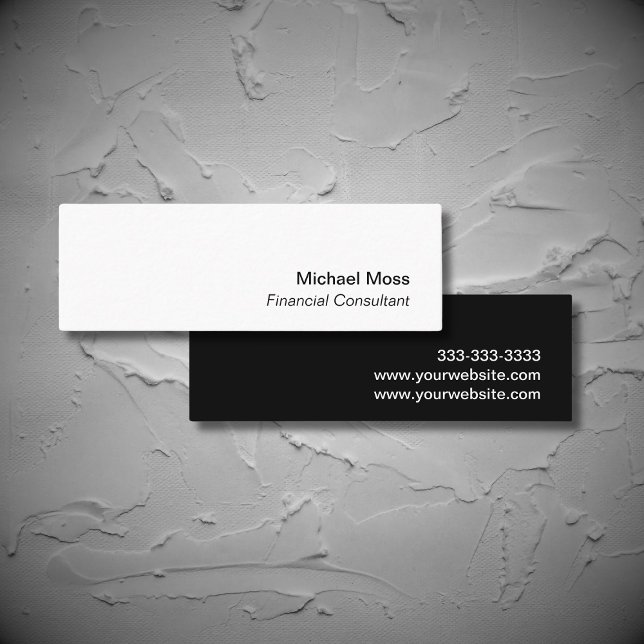 Simple Consultant Black White  Mini Business Card (Creator Uploaded)