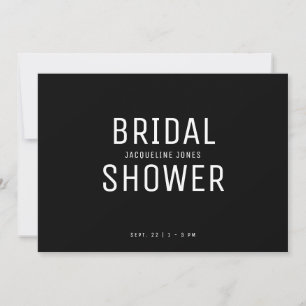 Simple Contemporary B/W Bridal Shower Invitation