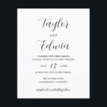 Simple Contemporary Budget Wedding Invitation Flyer<br><div class="desc">Contemporary black and white budget wedding invitation flyer featuring a simple and minimalist layout with your names in an elegant calligraphy script and your wedding details below in a modern format. PLEASE NOTE: These do not come with envelopes.</div>