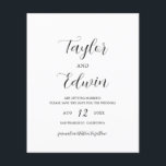 Simple Contemporary Budget Wedding Save The Date<br><div class="desc">Contemporary black and white budget wedding Save The Date featuring a simple and minimalist layout with your names in an elegant calligraphy script and your wedding details below in a modern format.  A non photo option for a couple who wants a Save the Date without pictures.</div>