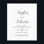 Simple Contemporary Budget Wedding Save The Date Flyer<br><div class="desc">Contemporary black and white budget wedding Save The Date flyer featuring a simple and minimalist layout with your names in an elegant calligraphy script and your wedding details below in a modern format. A non photo option for a couple who wants a Save the Date without pictures. PLEASE NOTE: These...</div>