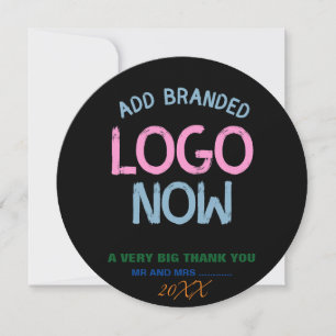 SIMPLE CONTEMPORARY CLEAN BLACK FASHIONABLE CIRCLE THANK YOU CARD