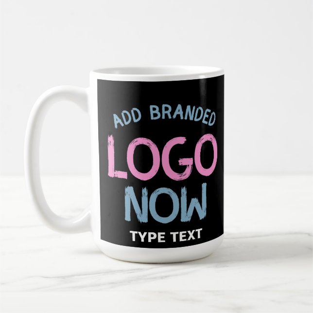 SIMPLE CONTEMPORARY CLEAN BLACK FASHIONABLE CLIENT COFFEE MUG (Left)