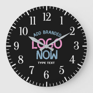 SIMPLE CONTEMPORARY CLEAN BLACK FASHIONABLE CLIENT LARGE CLOCK