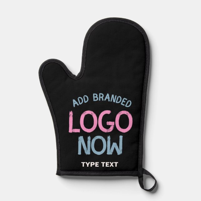 SIMPLE CONTEMPORARY CLEAN BLACK FASHIONABLE CLIENT OVEN MITT (Front)