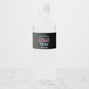 SIMPLE CONTEMPORARY CLEAN BLACK FASHIONABLE CLIENT WATER BOTTLE LABEL