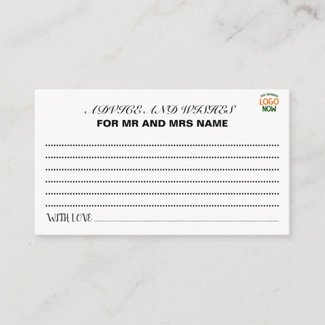 SIMPLE CONTEMPORARY CLEAN WHITE FASHIONABLE CLIENT ADVICE CARD (Front)