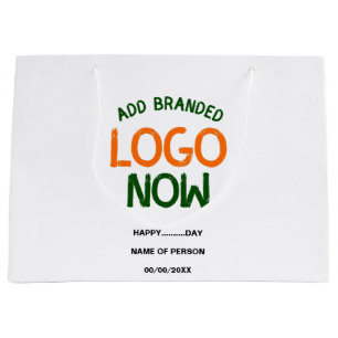 SIMPLE CONTEMPORARY CLEAN WHITE FASHIONABLE CLIENT LARGE GIFT BAG