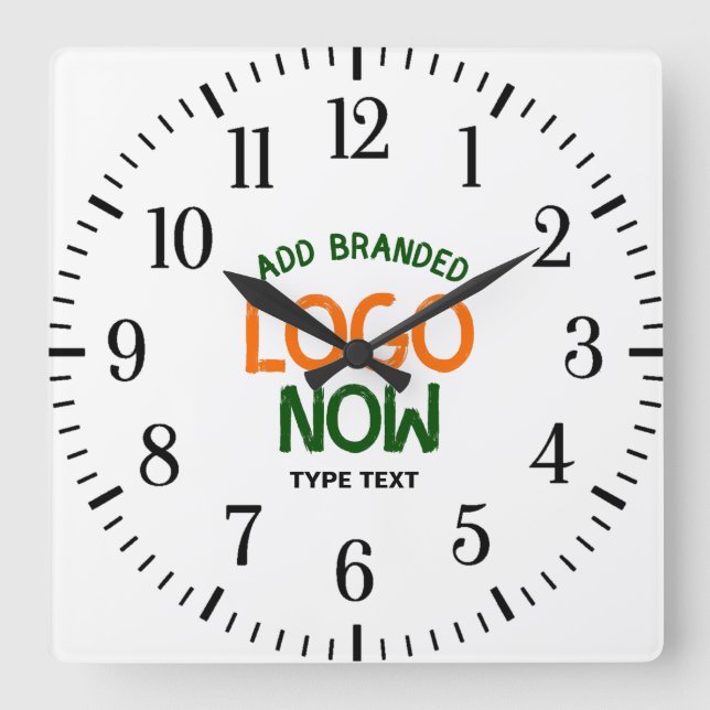 SIMPLE CONTEMPORARY CLEAN WHITE FASHIONABLE CLIENT SQUARE WALL CLOCK (Front)