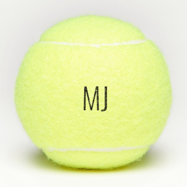 Simple Contemporary Custom Monogram  Tennis Balls (Front)