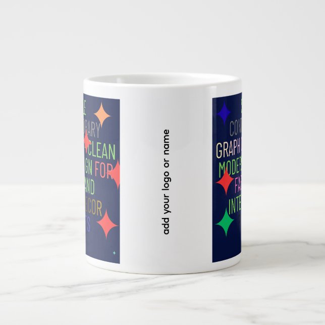 Simple Contemporary Graphic Large Coffee Mug (Front)