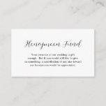 Simple Contemporary Honeyoon Fund Modern Wedding Enclosure Card<br><div class="desc">Contemporary black and white wedding enclosure card featuring a simple and minimalist layout with the header "Honeymoon Fund" in an elegant calligraphy script.  A modern design that goes well with any style of wedding.</div>