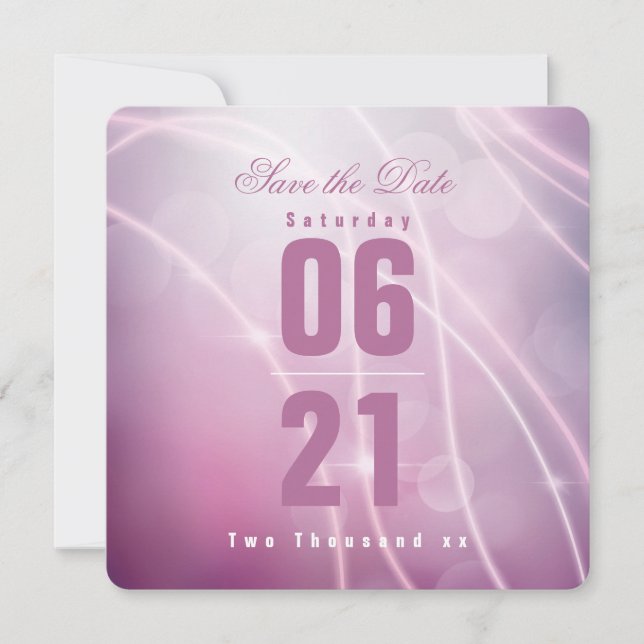 Simple Contemporary Lavender Bokeh  Wedding (Front)