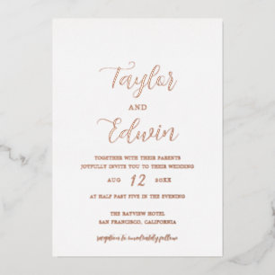 Simple Contemporary Modern Wedding Rose Gold