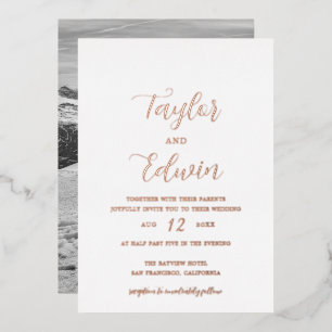 Simple Contemporary Photo Modern Wedding Rose Gold