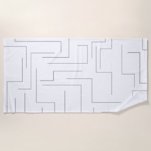 Simple, cool abstract, motion concept line pattern beach towel