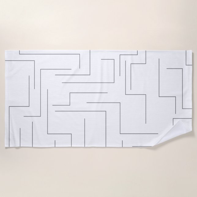 Simple, cool abstract, motion concept line pattern beach towel (Front)