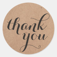 Simple Cool Black Kraft Paper Thank you
