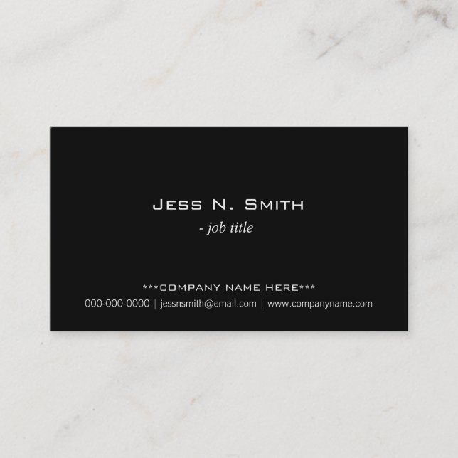 Simple, cool, elegant black business cards. business card (Front)