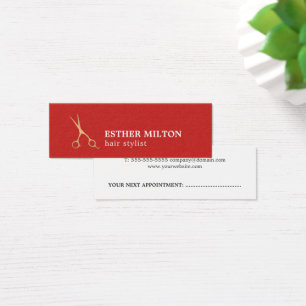 Simple Cool Red Gold Hair Stylist Appointment Card