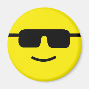 Simple Cool Shades Yellow Face Magnet
