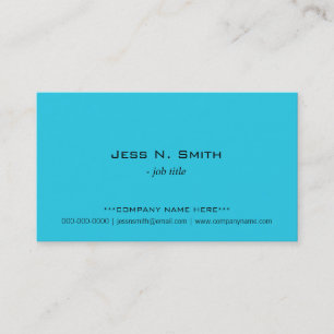 Simple, cool sky blue business cards. card