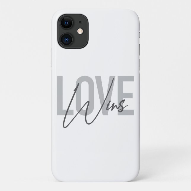 Simple, cool, urban, trendy, modern Love Wins Case-Mate iPhone Case (Back)