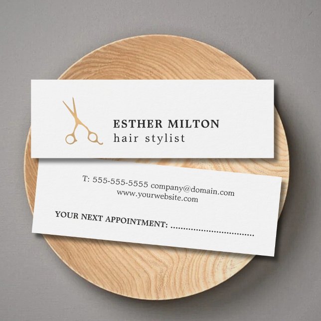 Simple Cool White Hair Stylist Appointment Card (Creator Uploaded)