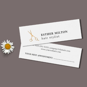 Simple Cool White Hair Stylist Appointment Card