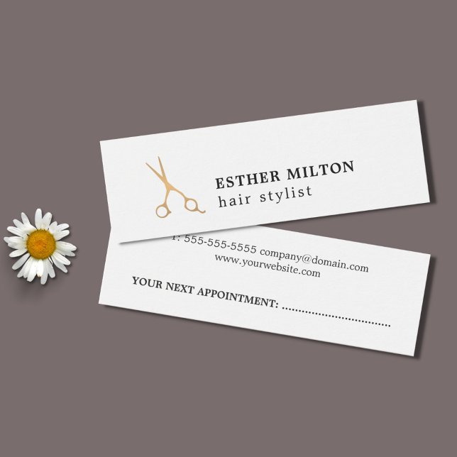 Simple Cool White Hair Stylist Appointment Card (Creator Uploaded)