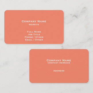 Simple Coral Business Card
