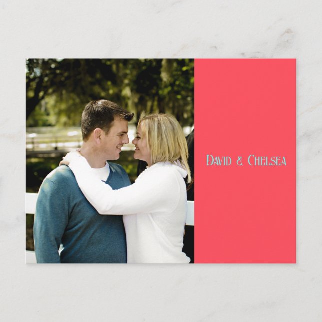 Simple Coral & Teal STD Postcard (Front)