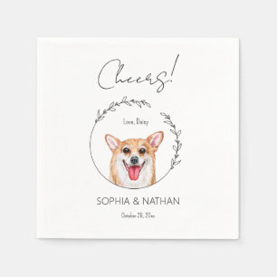 Simple Corgi Dog Wedding Cocktail Napkins