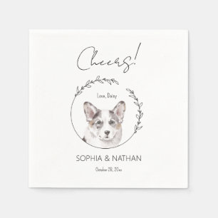 Simple Corgi Dog Wedding Cocktail Napkins