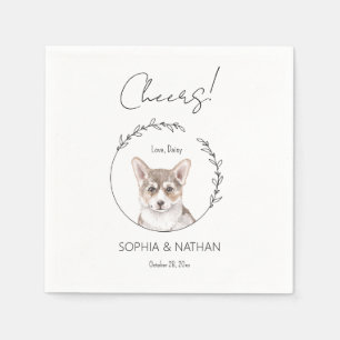 Simple Corgi Dog Wedding Cocktail Napkins