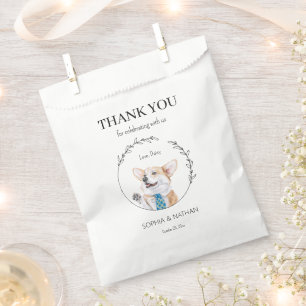 Simple Corgi Dog Wedding Thank You Favour Bag