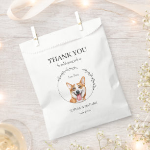 Simple Corgi Dog Wedding Thank You Favour Bag
