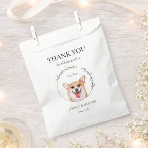 Simple Corgi Dog Wedding Thank You Favour Bag