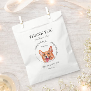 Simple Corgi Dog Wedding Thank You Favour Bag